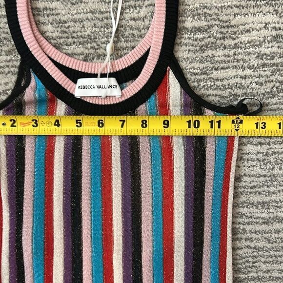 NWT REBECCA VALLANCE Striped Metallic MELANGE KNIT MAXI Dress Medium - Picture 10 of 15